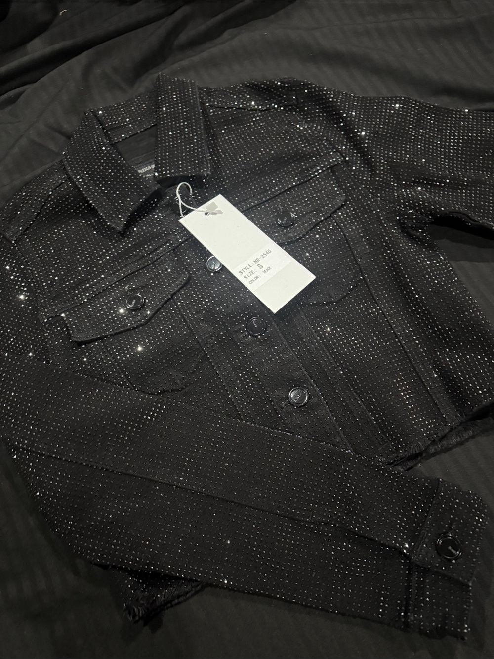 Black Studded Cropped Jacket